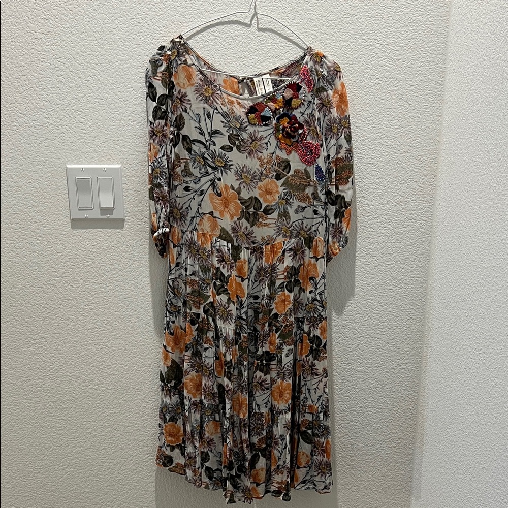Anthropologie Espalier Embroidered Tunic Dress by Meadow Rue - Picture 3 of 13
